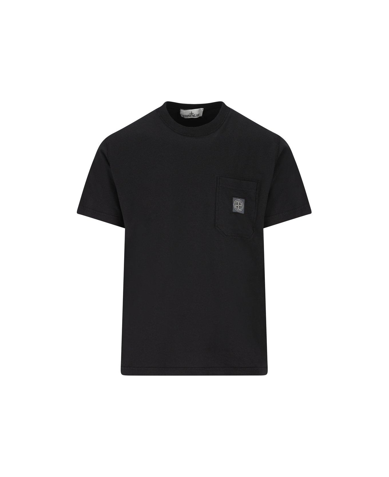 Stone Island Compass Patch Crewneck T-shirt - BLACK