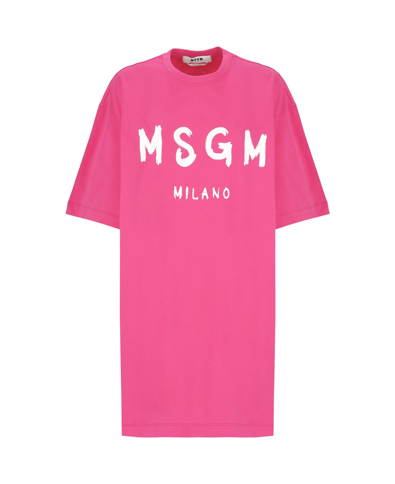 MSGM Dress With Logo - Fuchsia