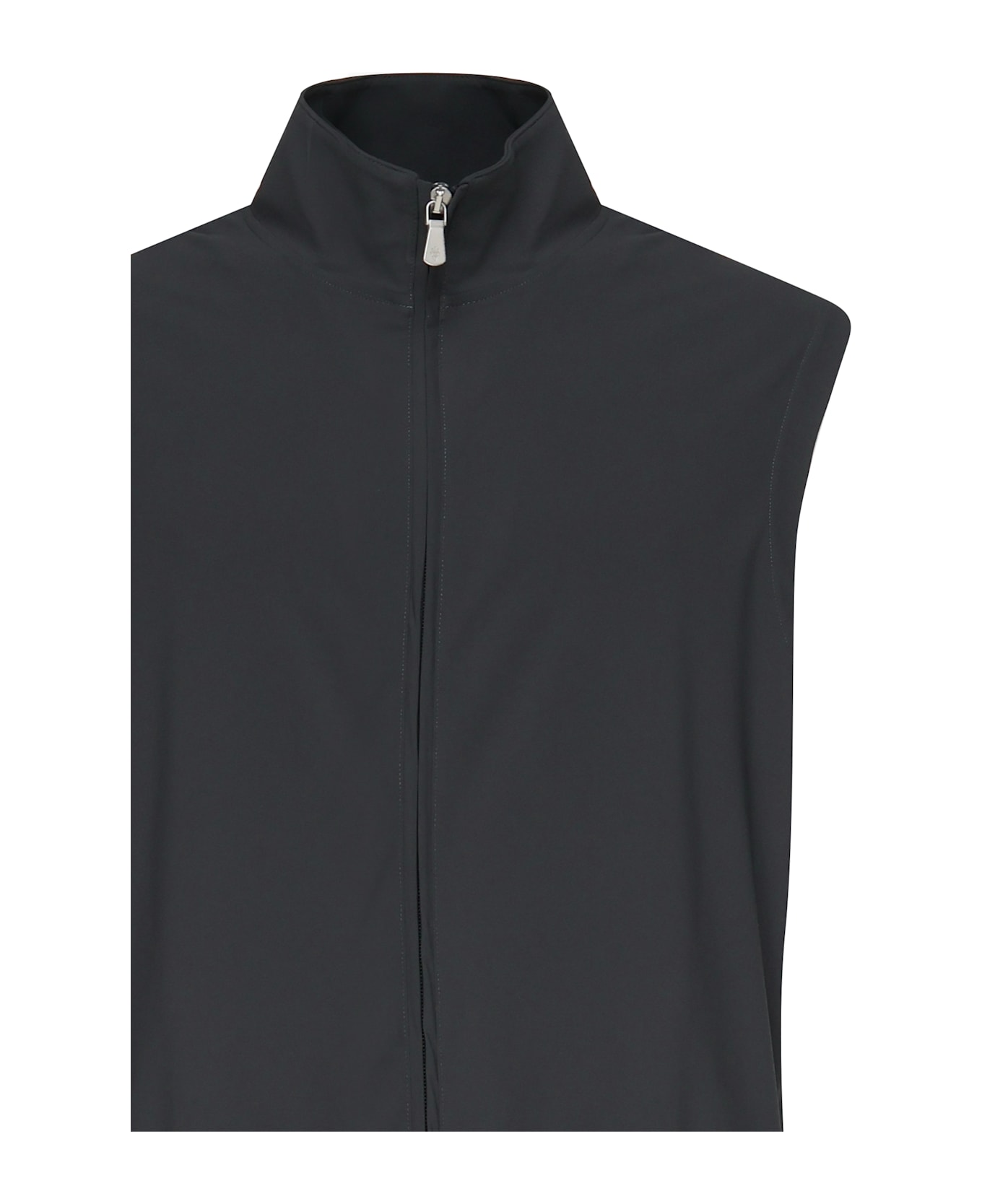 Eleventy Vest With Zip - Blue