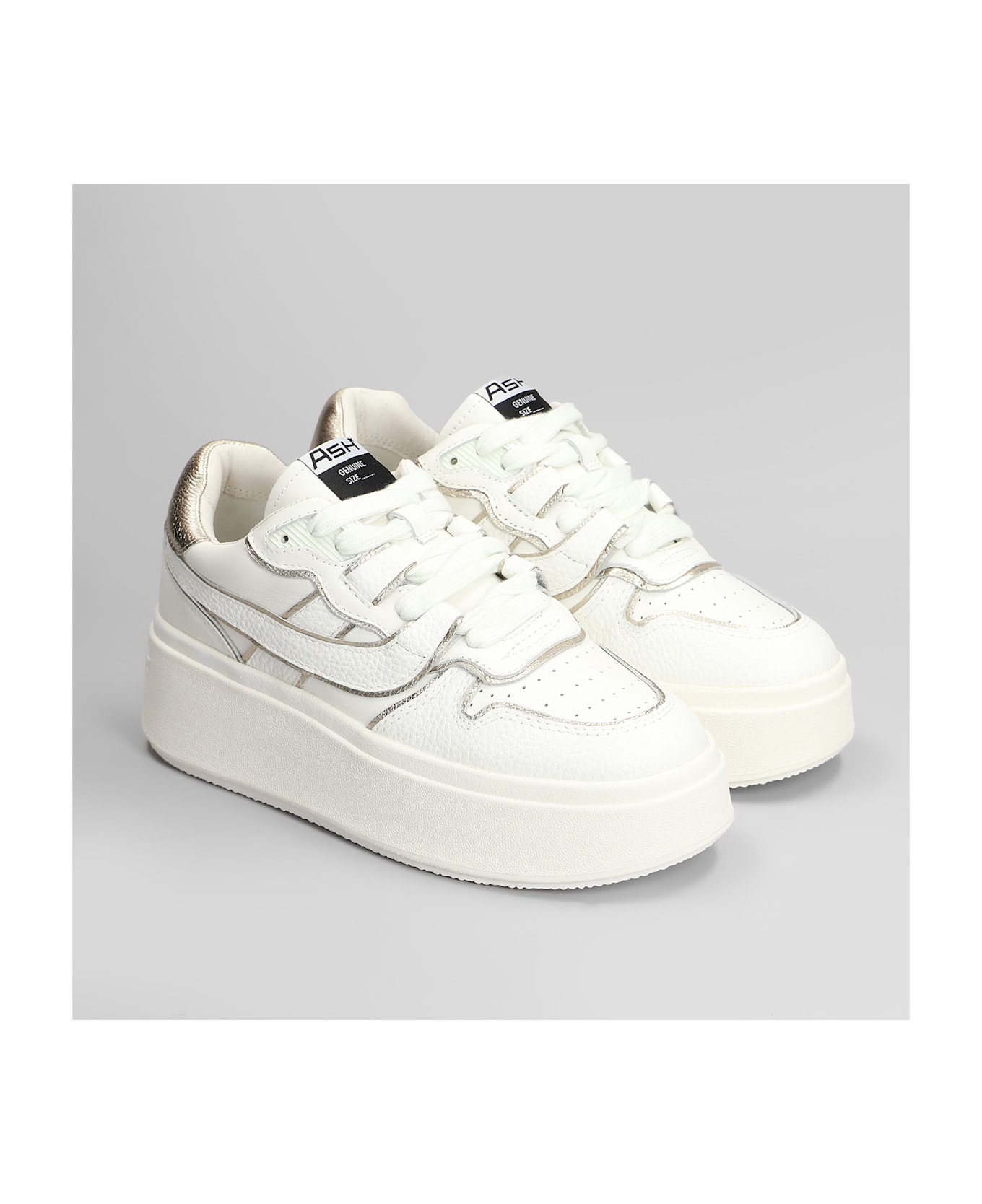 Ash Match Bis Sneakers In White Leather - white