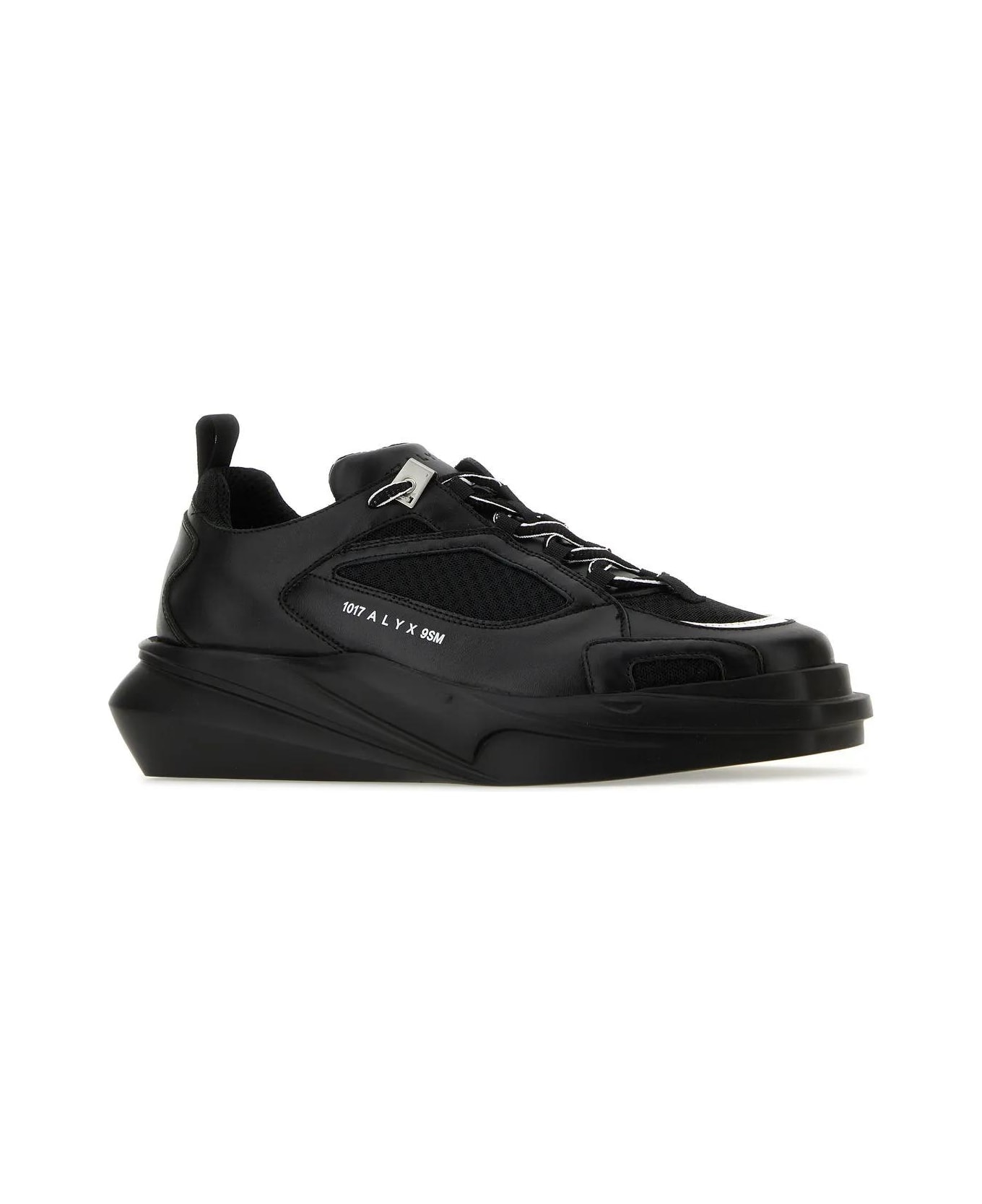1017 ALYX 9SM Black Leather Hiking Sneakers - Black White スニーカー