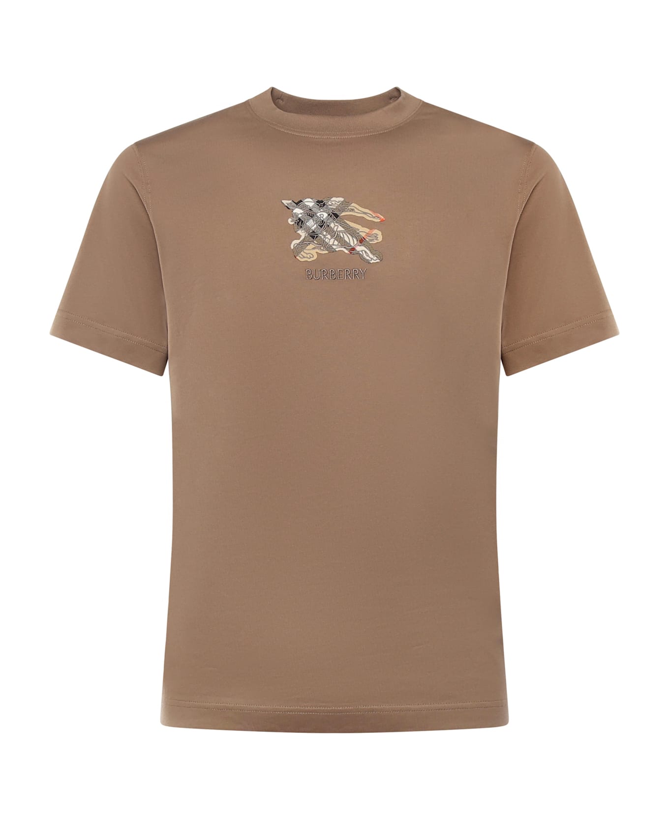 Burberry Check Cotton T-shirt - Clay Brown