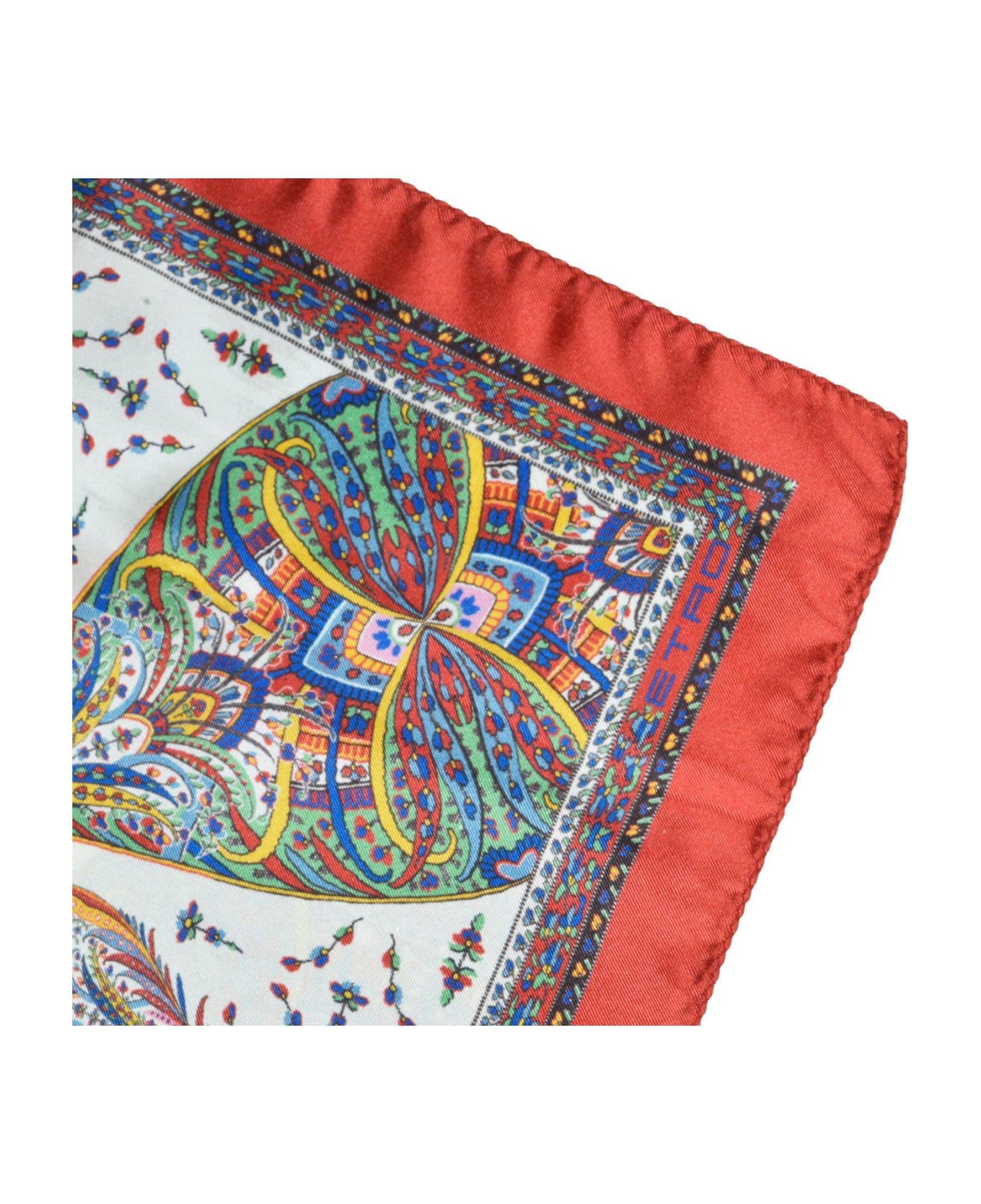 Etro Pattern Silk Scarf - Rosso/multicolour