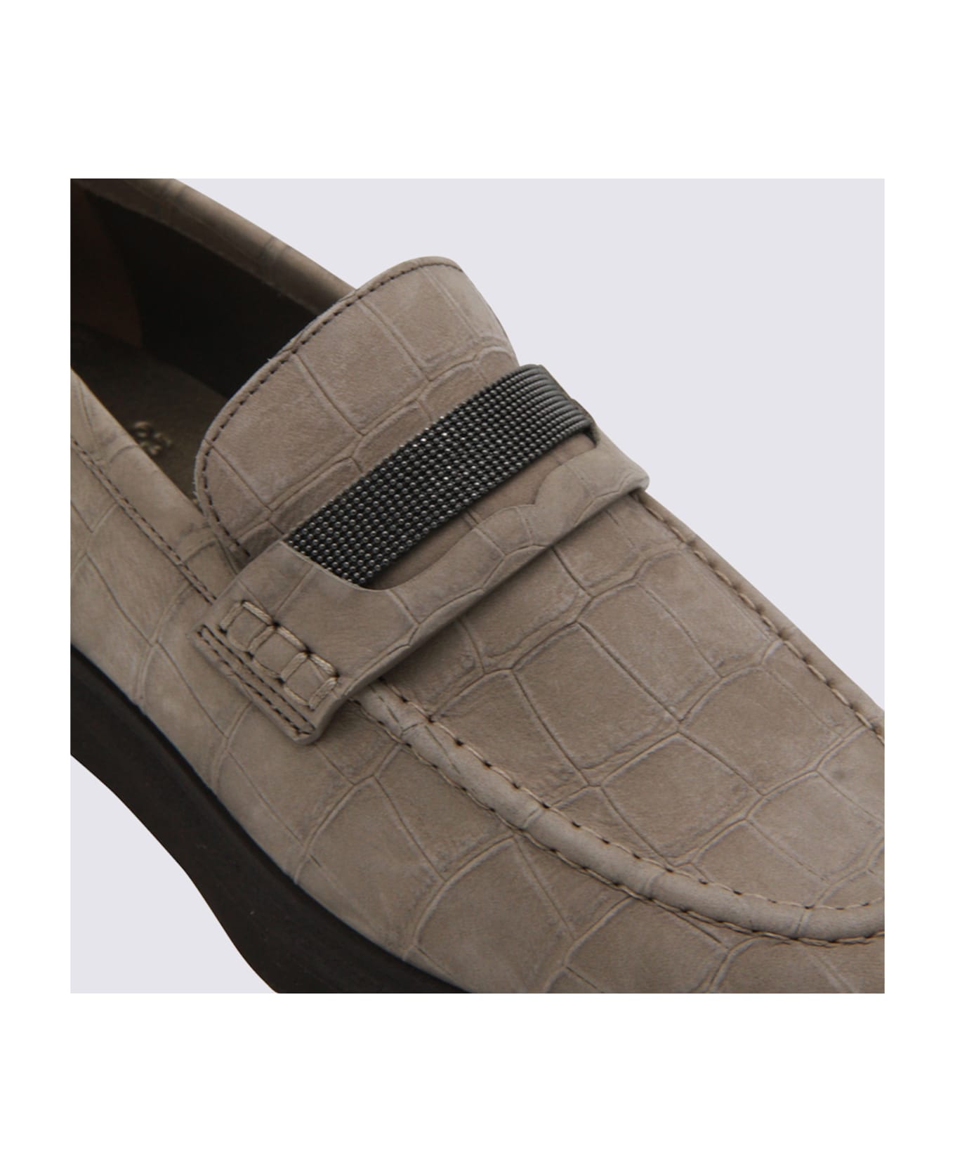 Brunello Cucinelli Beige Leather Loafers
