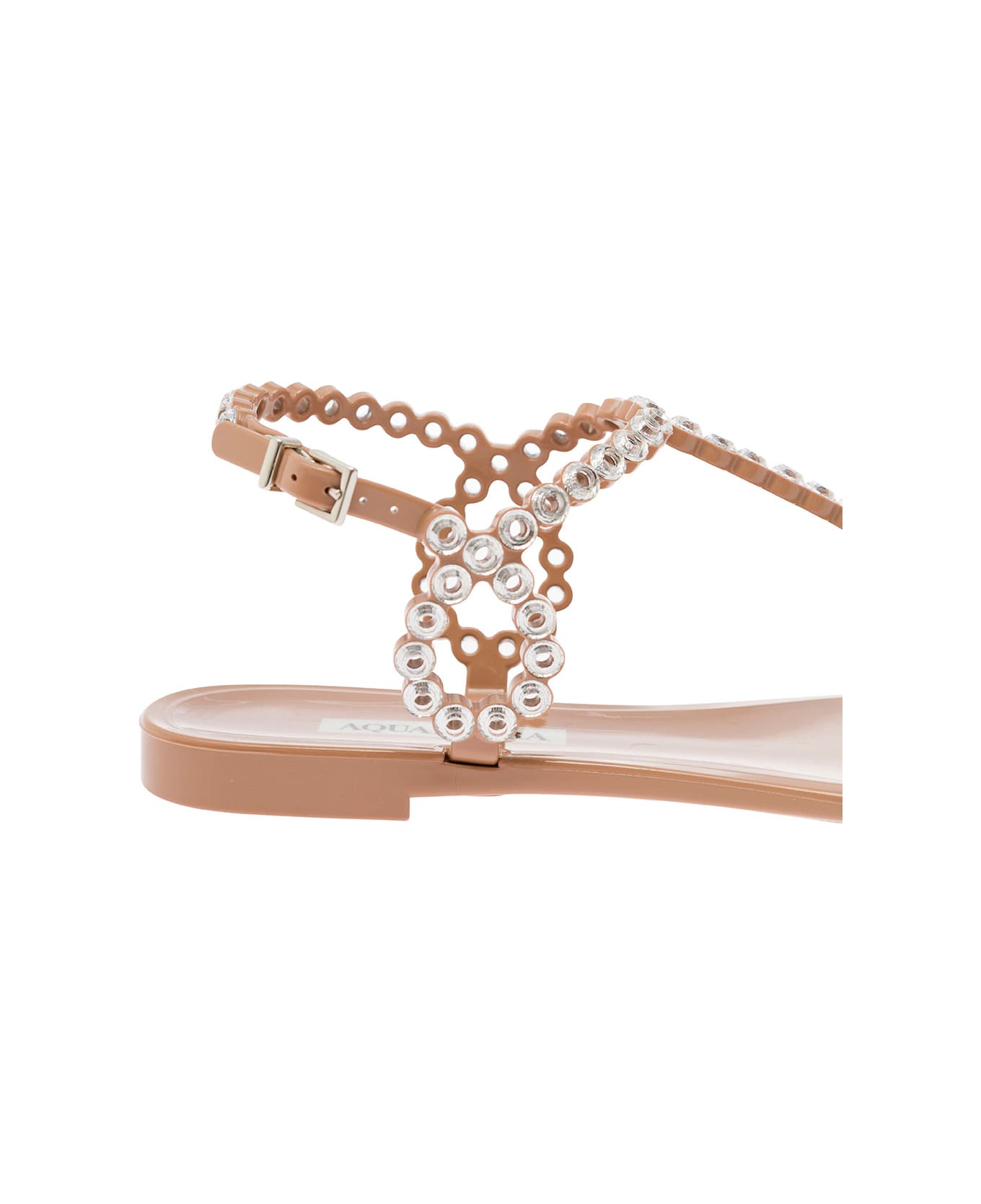 Aquazzura Almost Bare Crystal Jelly Sandals - Pink