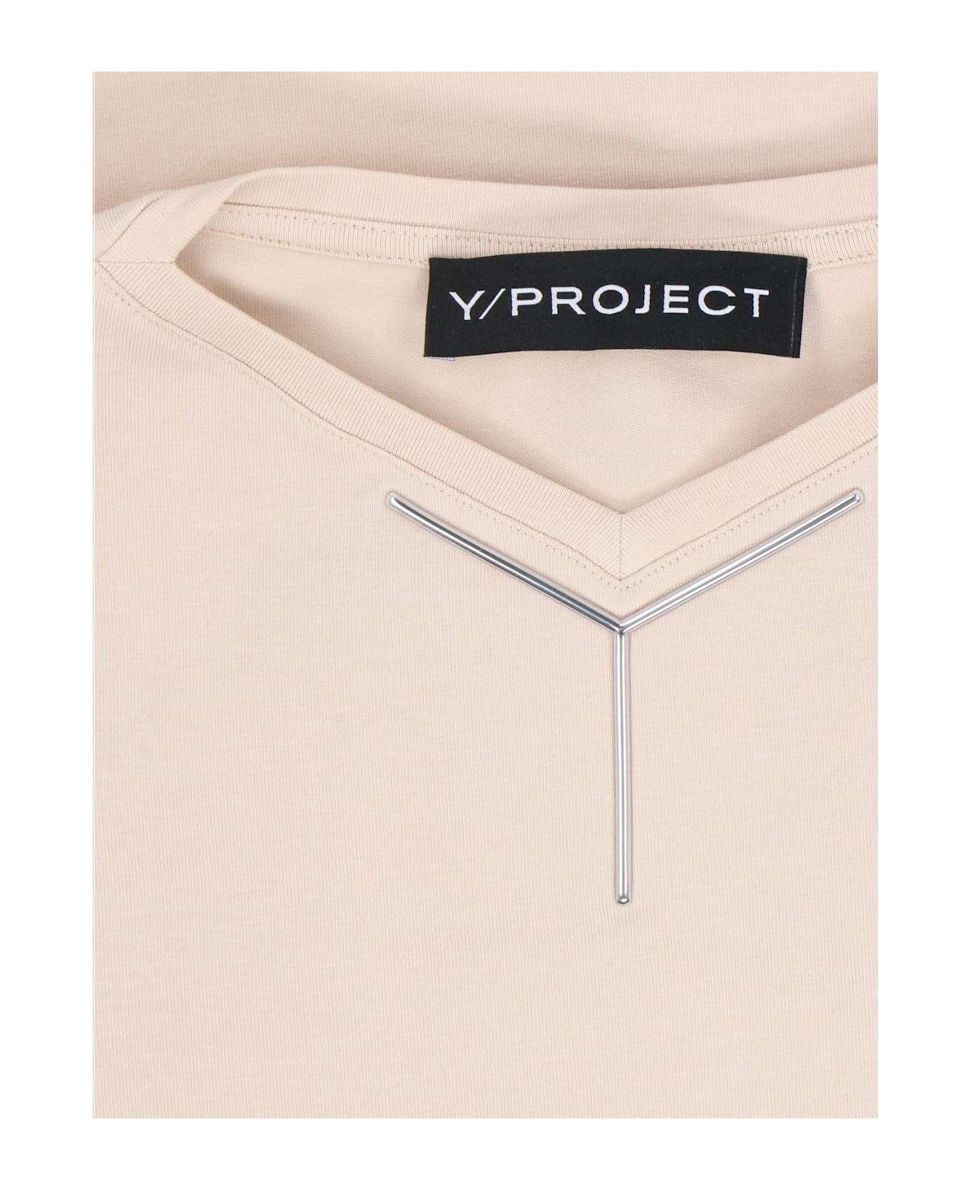 Y/Project "y Chrome Baby" Logo T-shirt - Beige