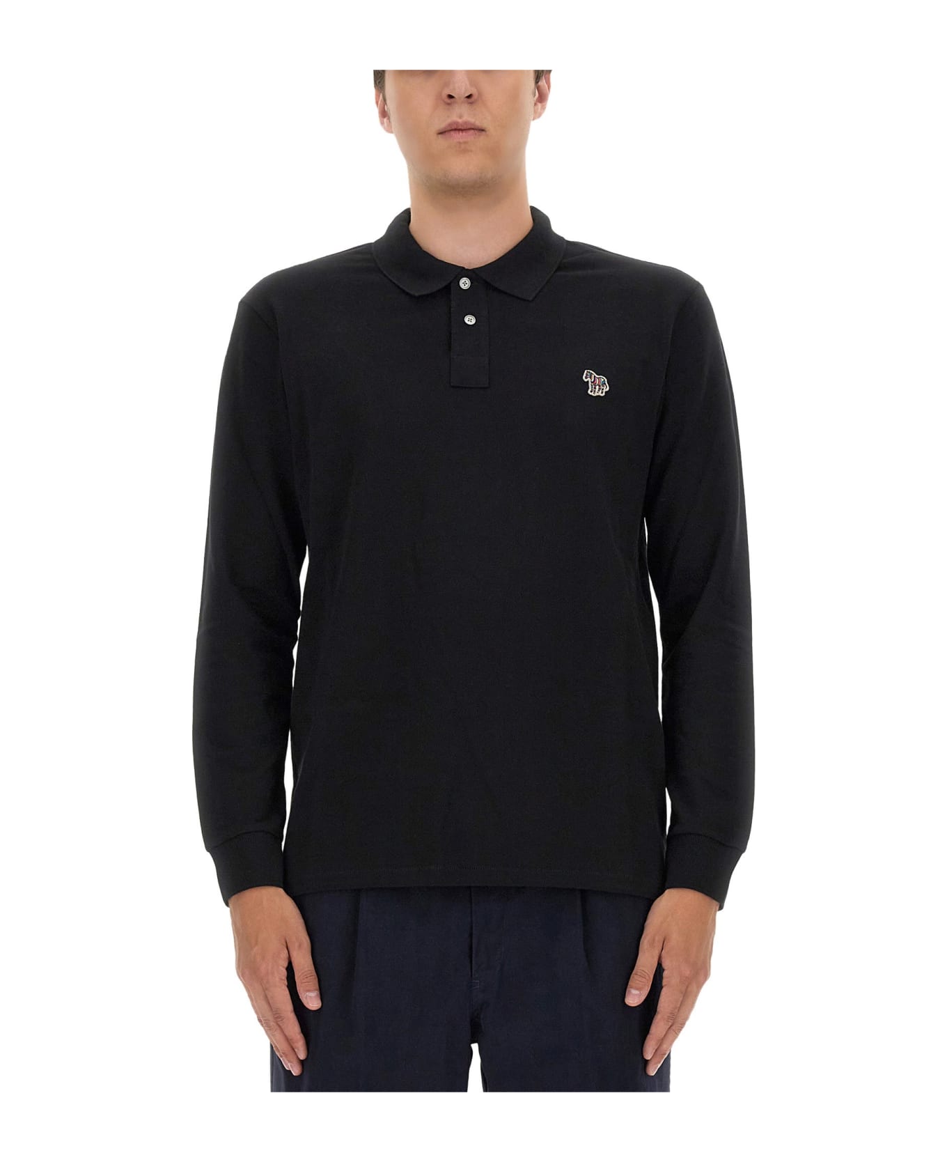 PS by Paul Smith Polo Shirt With Zebra Patch - Nero