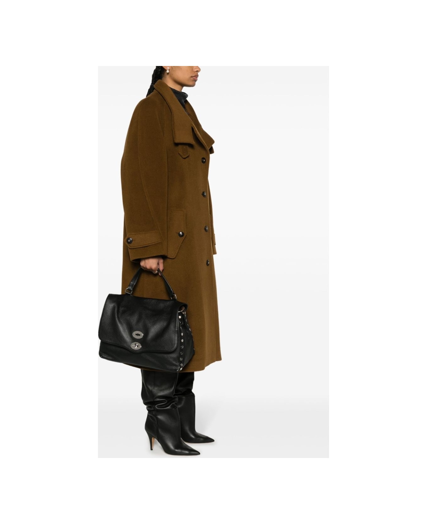 Zanellato Postina Daily Medium Leather Handbag - Black