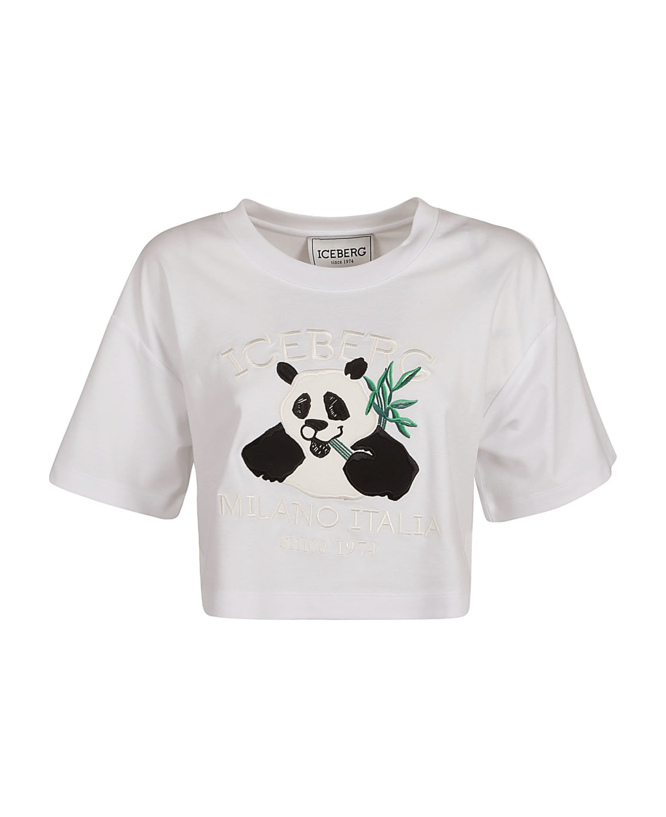 Iceberg Panda Cropped T-shirt - bianco ottico