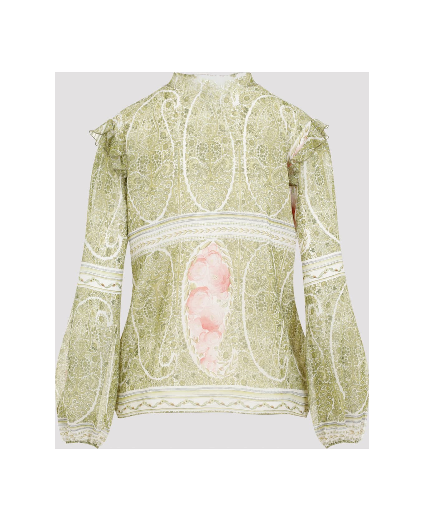 Giambattista Valli Printed Blouse - Green Rose