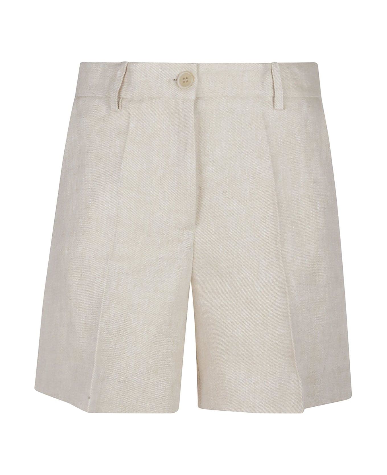 Parosh Pleat Detailed Shorts - Beige