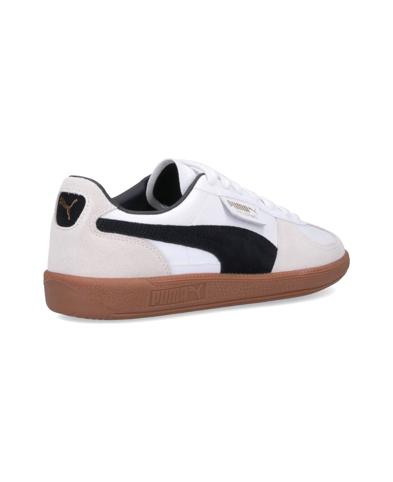 Puma 'palermo Lth' Sneakers - White Vapor Gray Gum