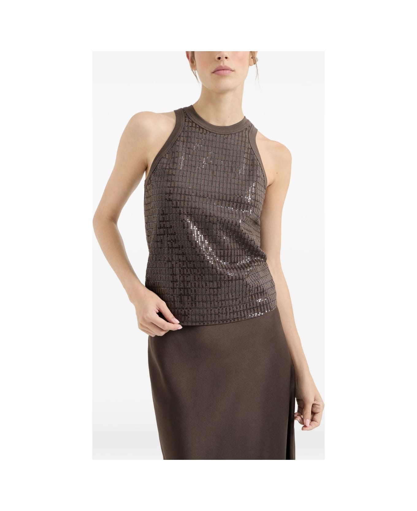 Brunello Cucinelli Cotton Tank Top - Brown