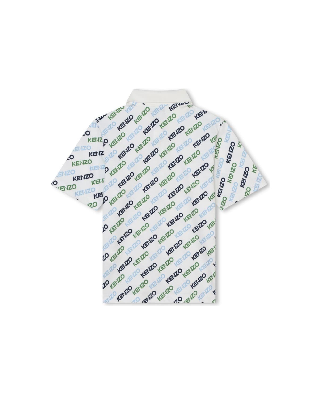 Kenzo Kids Polo Con Stampa - Bianco アクセサリー＆ギフト