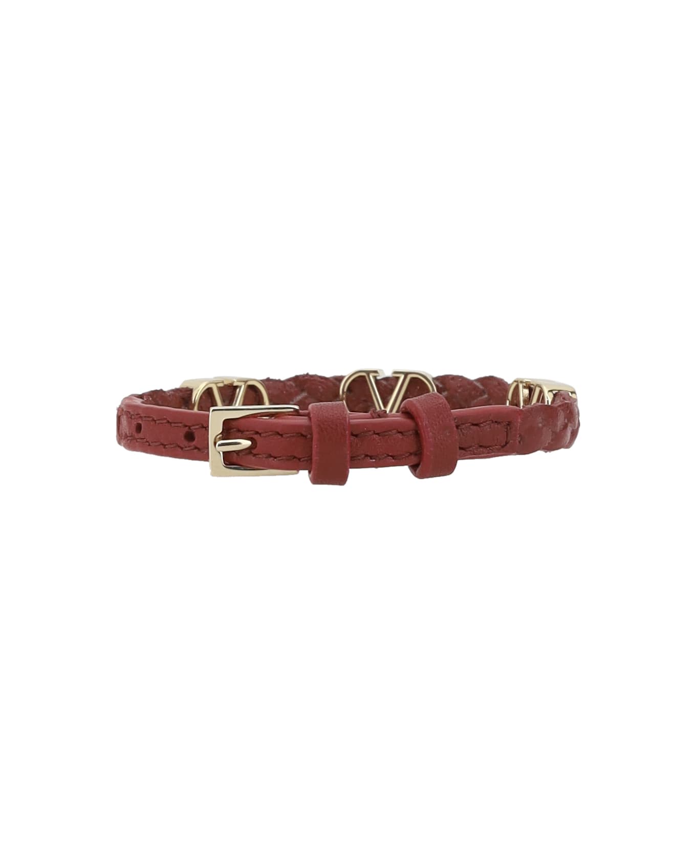 Valentino Garavani Leather Bracelet - Red