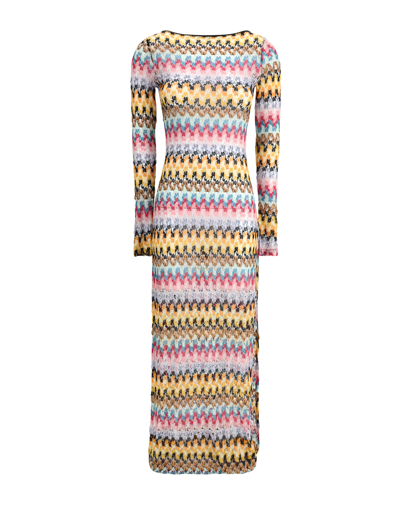 Missoni Long Dress With Zigzag Pattern - Multi/dark Base