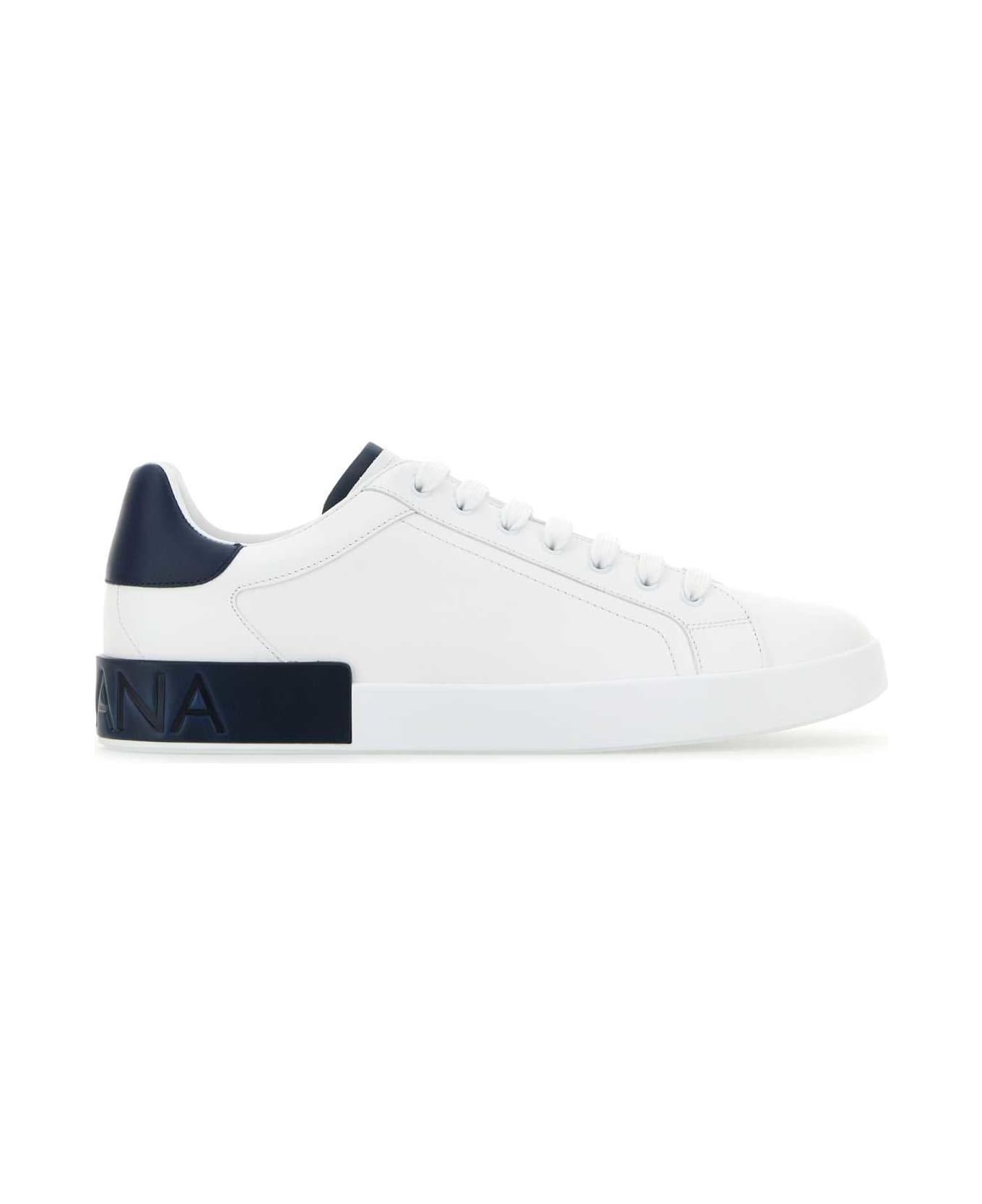 Dolce 
Gabbana White Leather Portofino Sneakers - BIANCOBLU