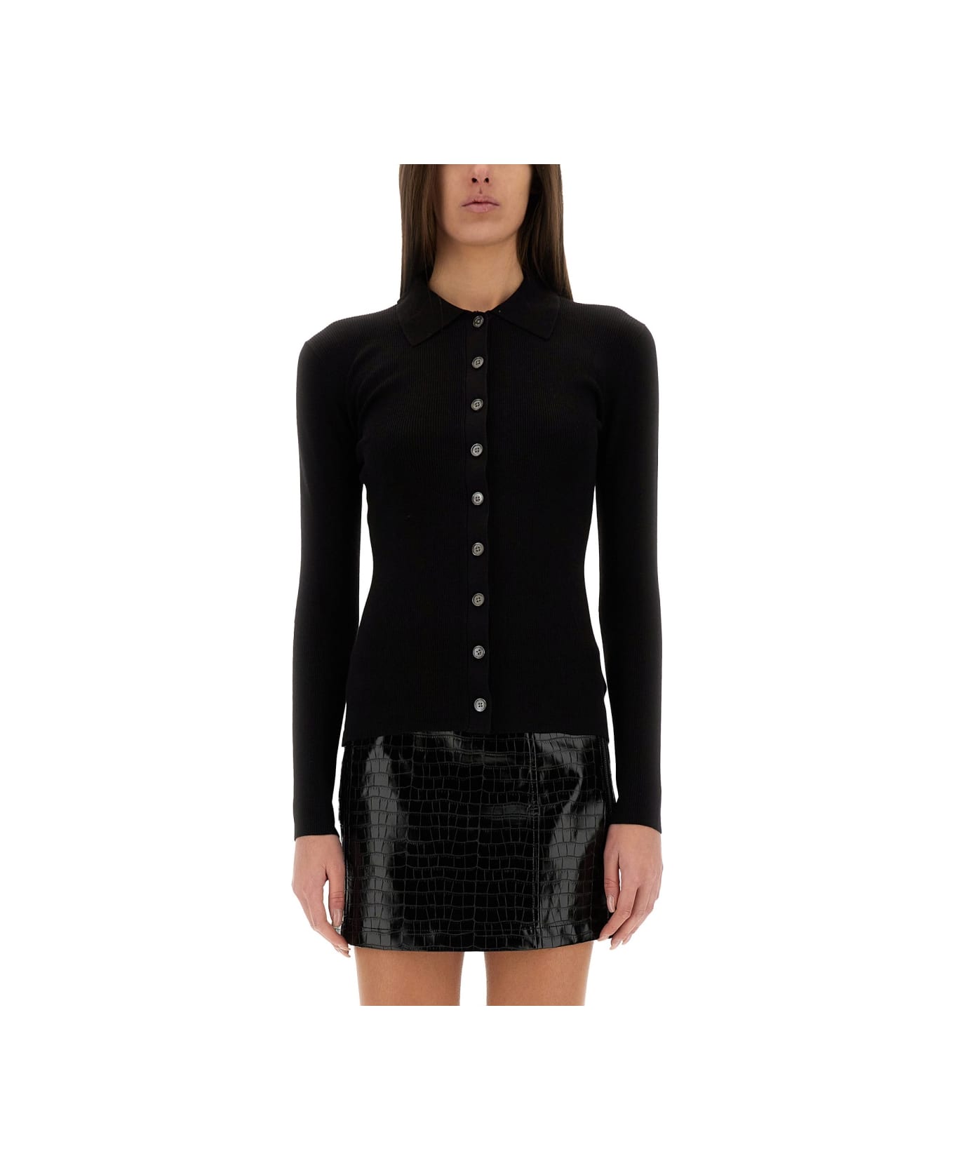 Michael Kors Ribbed Cardigan - Black