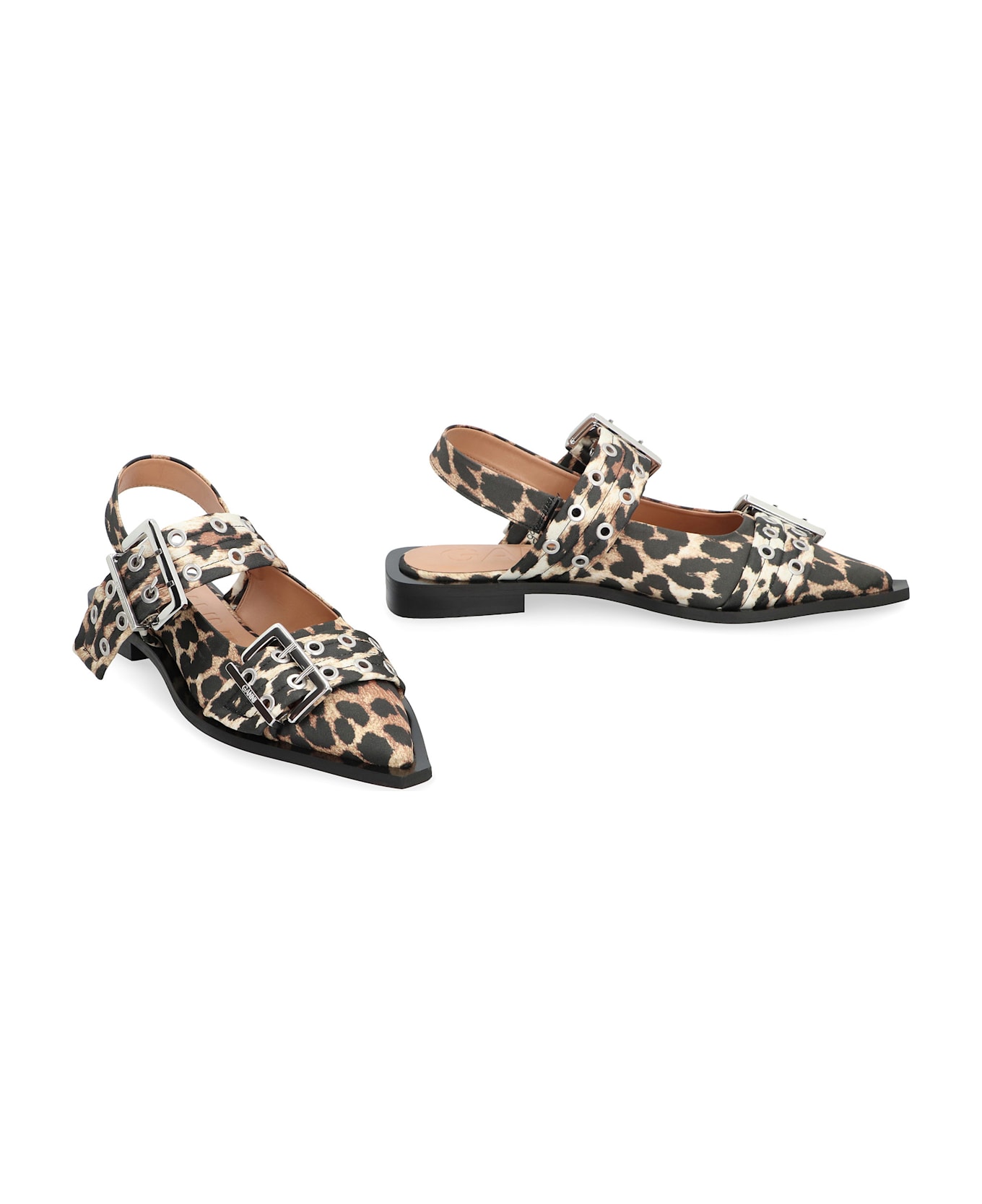 Ganni Feminine Fabric Slingback Pumps - black
