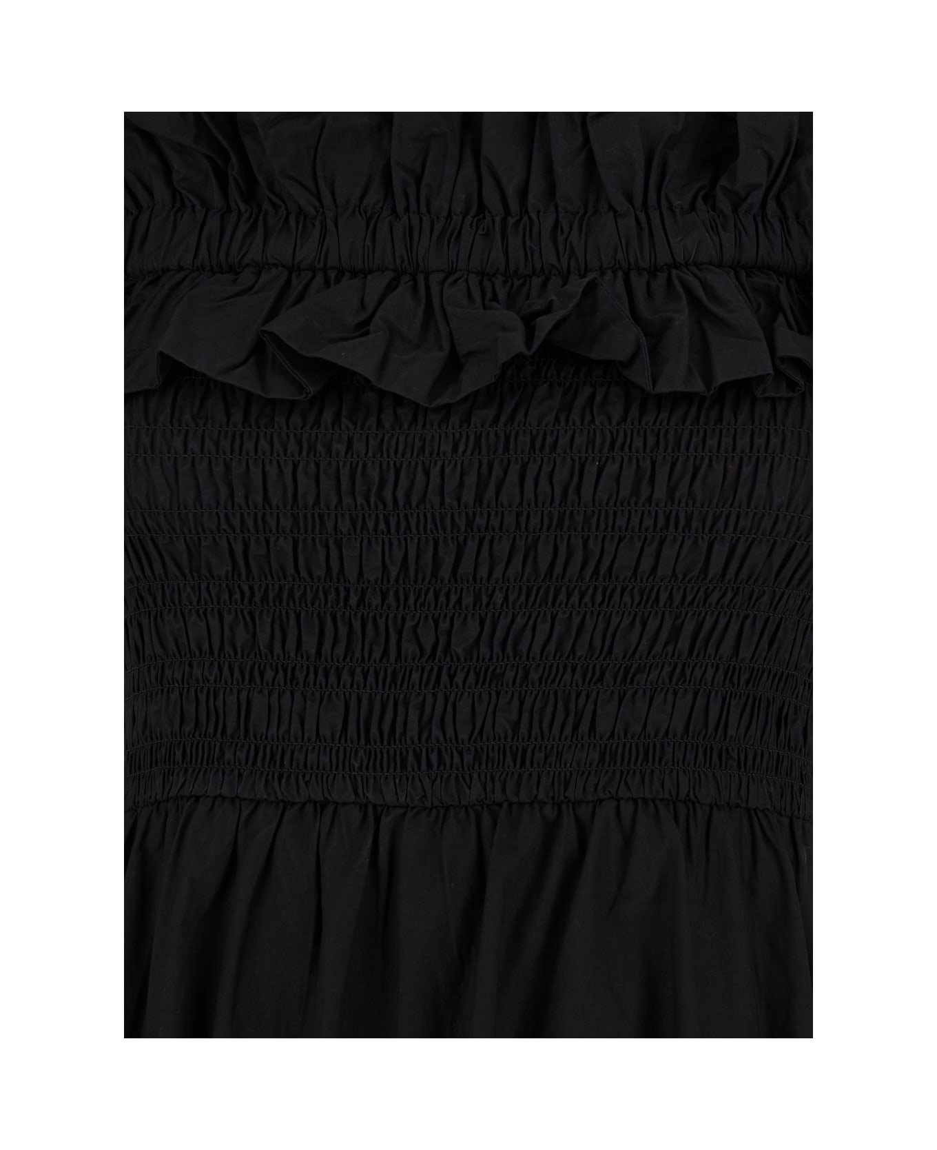 Ganni Cotton Poplin Long Smock Dress - Black ワンピース＆ドレス