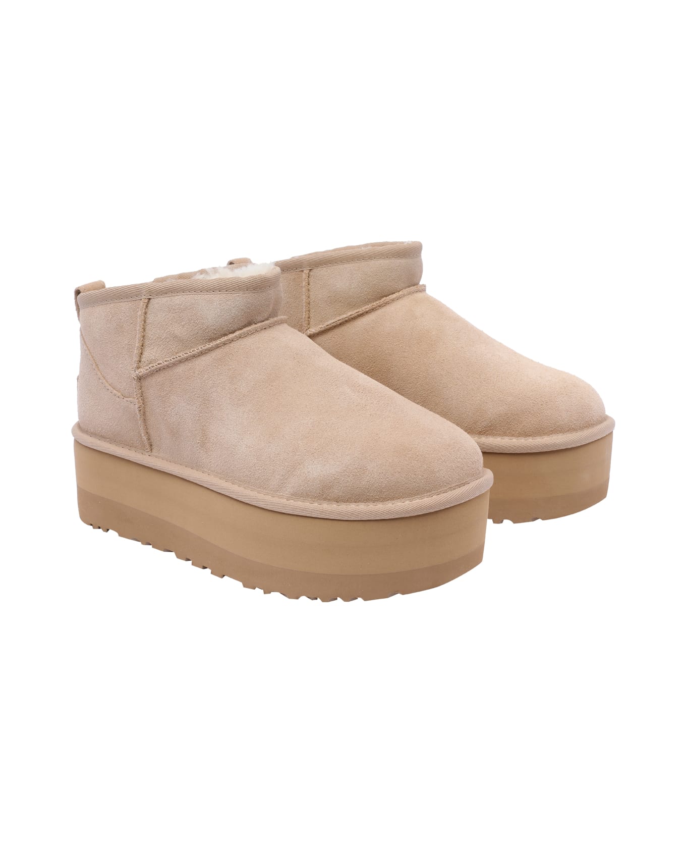 UGG Mini Classic Ultra Platform Booties - Beige