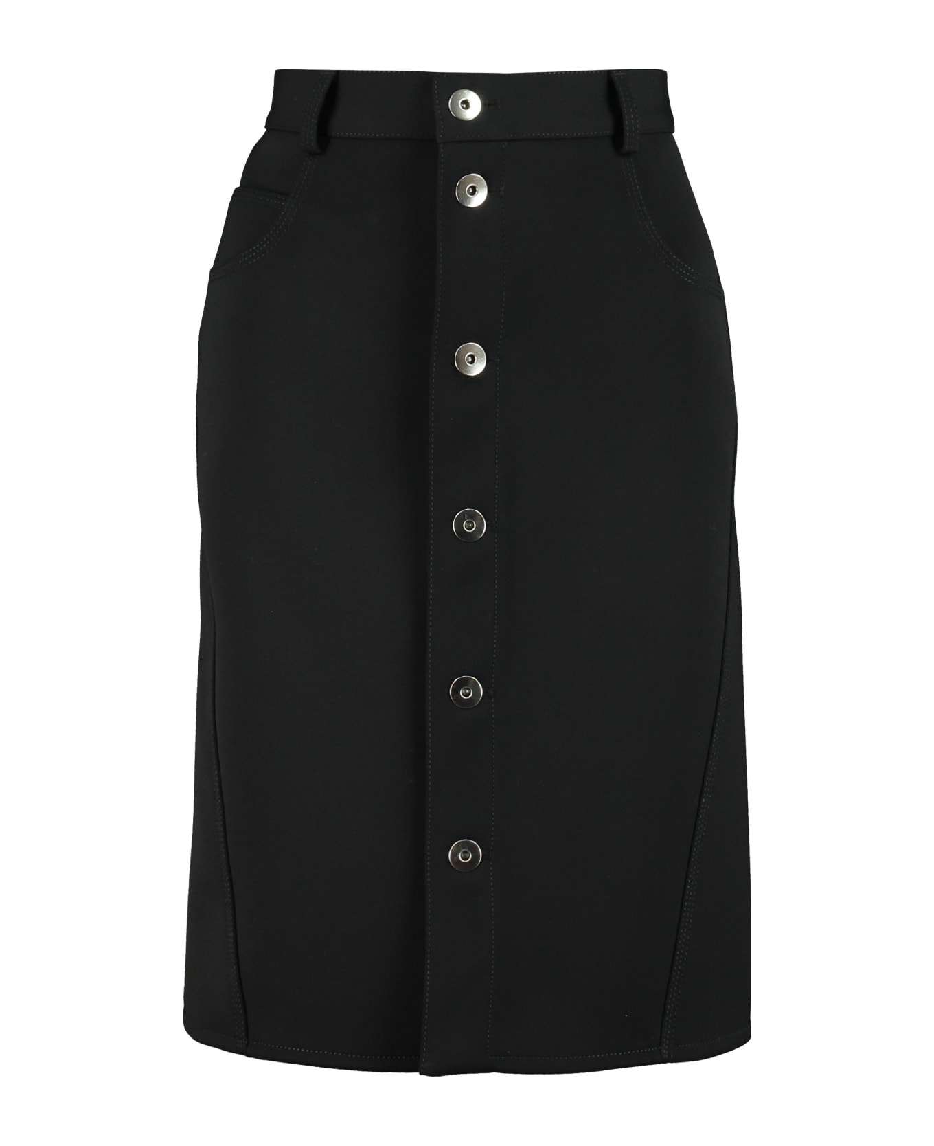 Bottega Veneta Stretch Wool Skirt - black