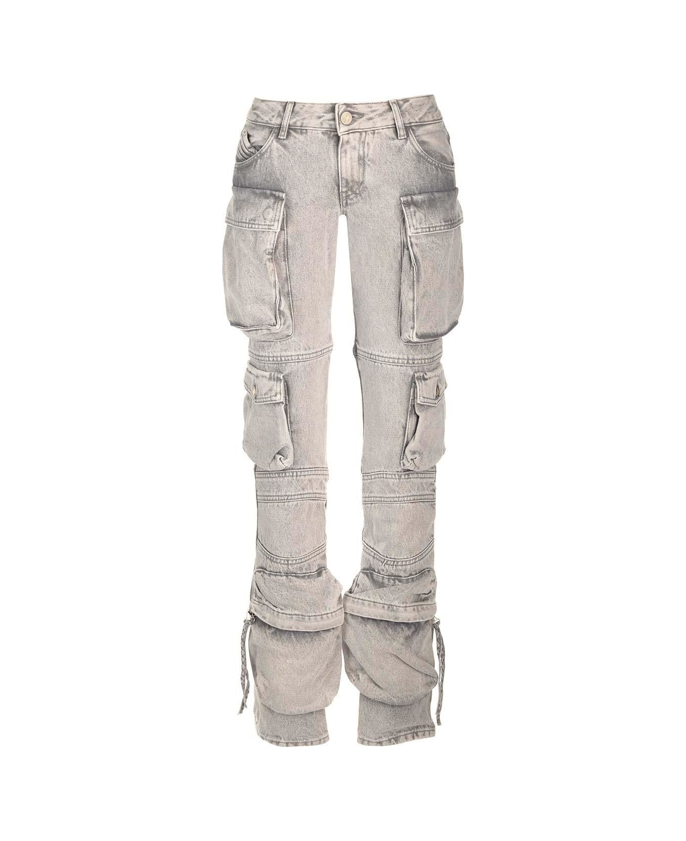 The Attico Low-rise Baggy Jeans - Grey