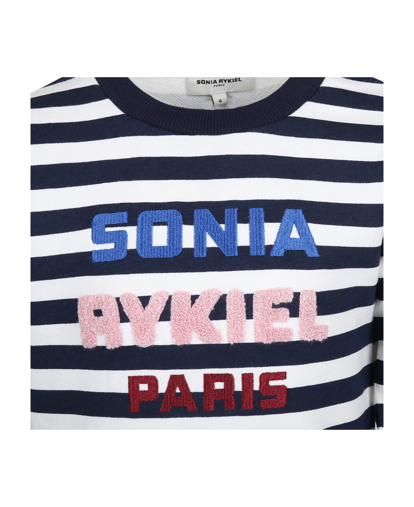 Rykiel Enfant Blue Dress For Girl With Logo - Multicolor