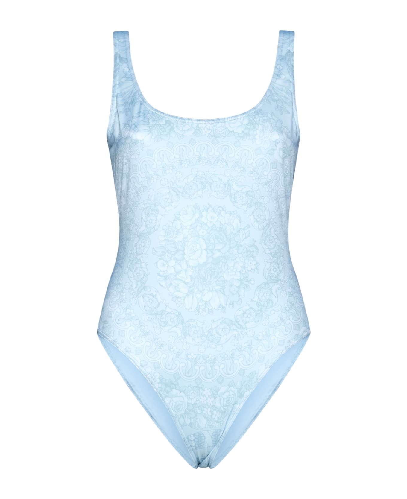Versace Swim One-piece Lycra Vita St. Barocco 92 Placed - Pale Blue