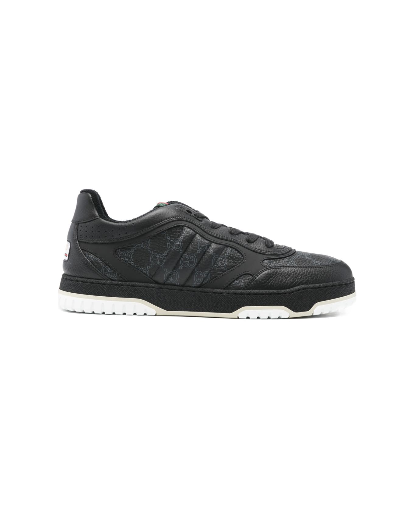 Gucci Re-web Leather Sneakers - Black