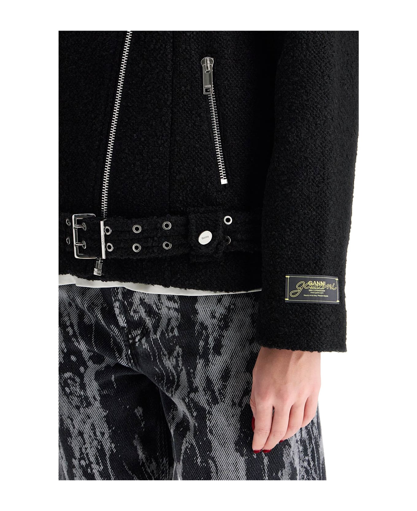 Ganni Short Bouclã© Jacket For - BLACK (Black)
