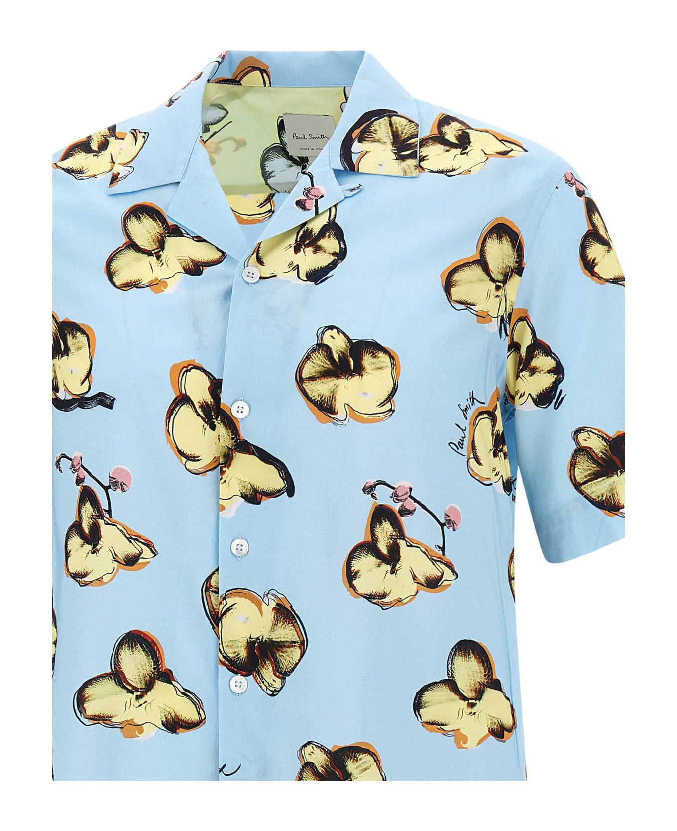 Paul Smith "orchidea" Viscose And Cotton Shirt - BLUE
