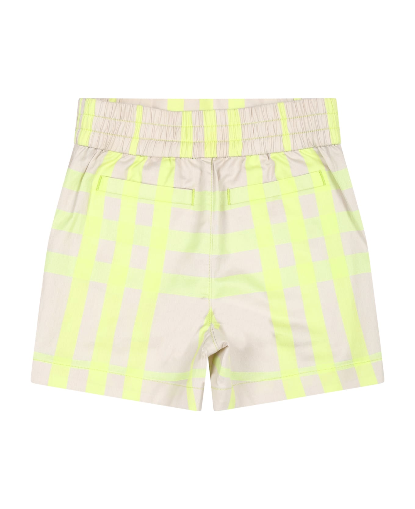 Burberry Beige Shorts For Baby Boy With Checks - White