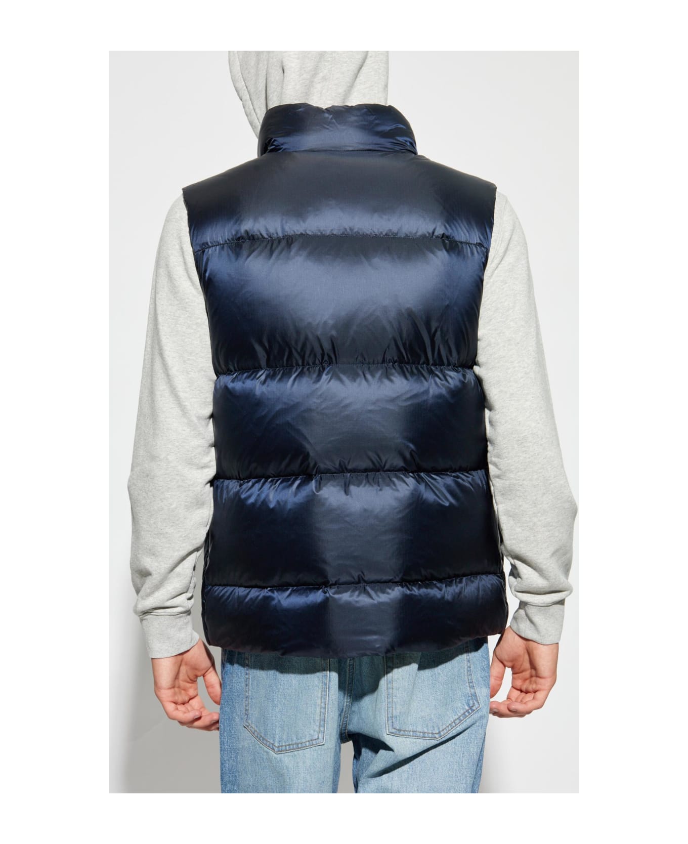 Woolrich Down Vest With Stand-up Collar - Melton Blue