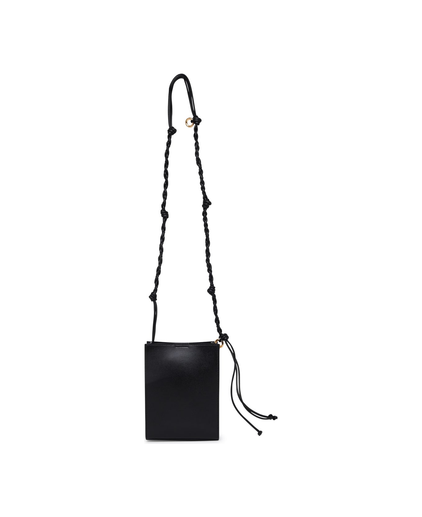 Jil Sander Tangle Ring Crossbody Bag In Black Leather - Black