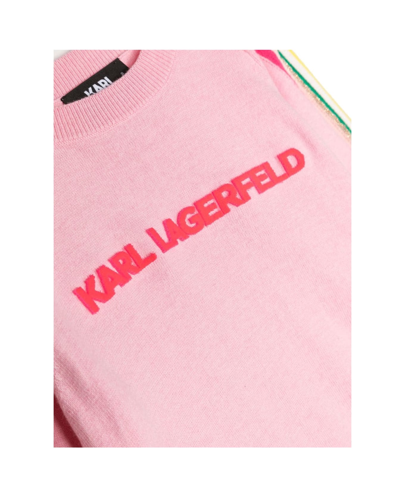 Karl Lagerfeld Kids Karl Lagerfeld Pullover Rosa In Maglia Di Cotone E Cashmere Bambina - Rosa