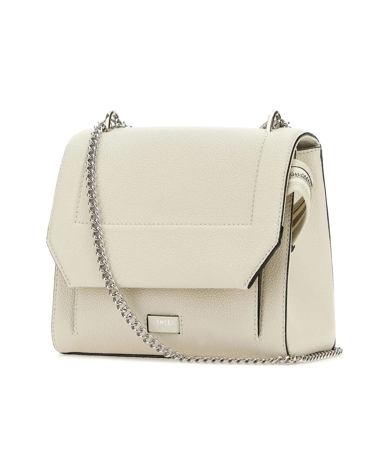 Lancel White Leather Ninon Handbag - Yellow Cream