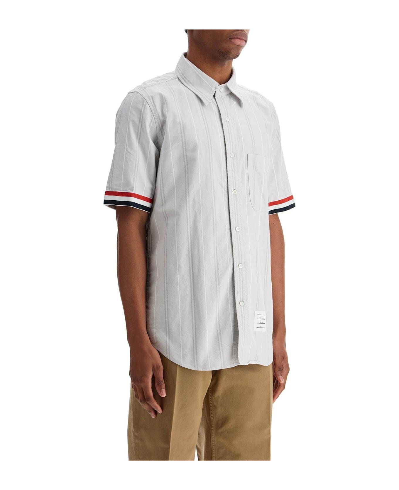 Thom Browne Rwb-edge Striped Short-sleeved Shirt | italist, ALWAYS 