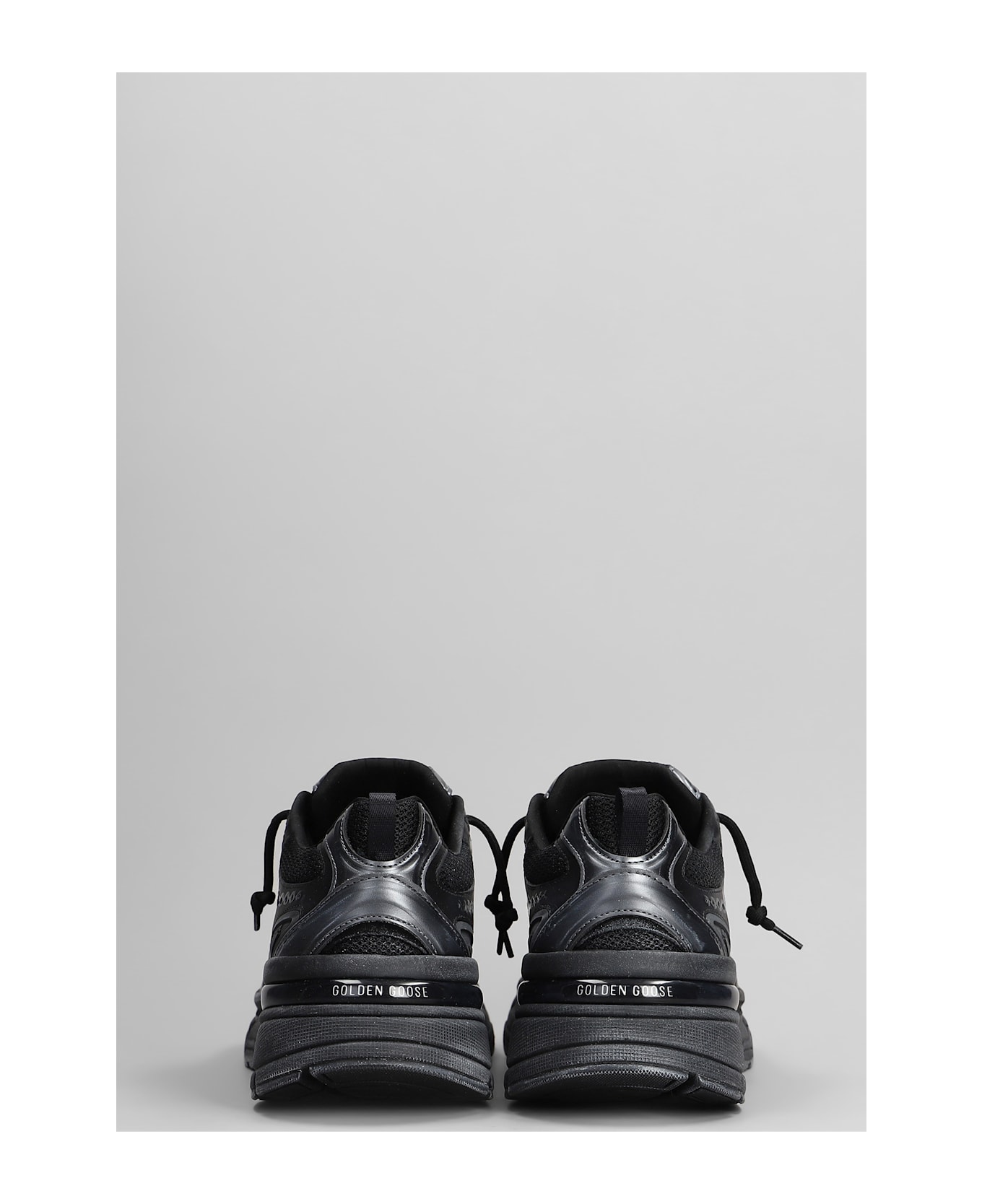 Golden Goose Light Star Sneakers In Black Leather And Fabric - black