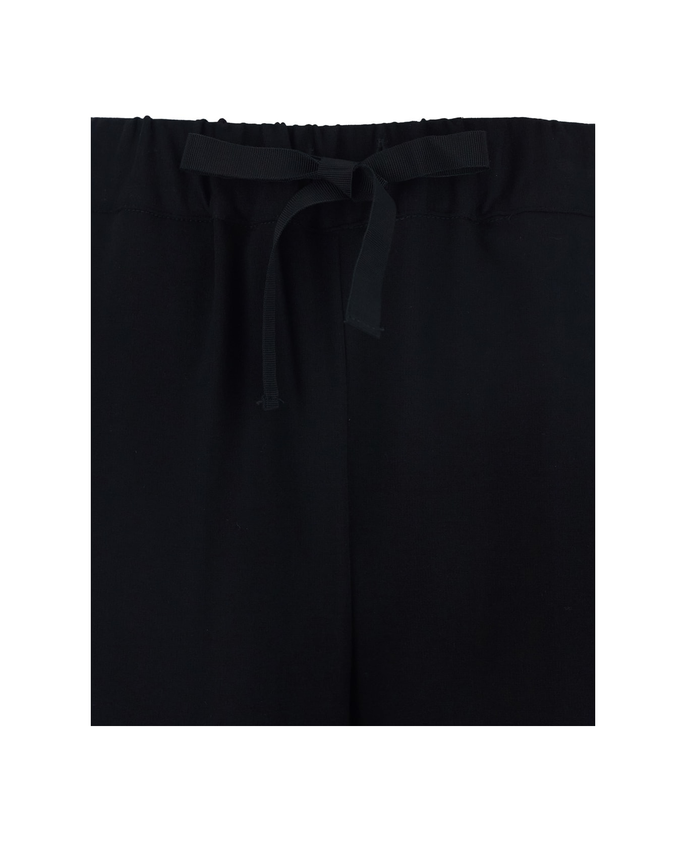 SEMICOUTURE 
buddy
 Black Pants With Drawstring Elastic Waist In Viscose Blend Stretch Woman - Black