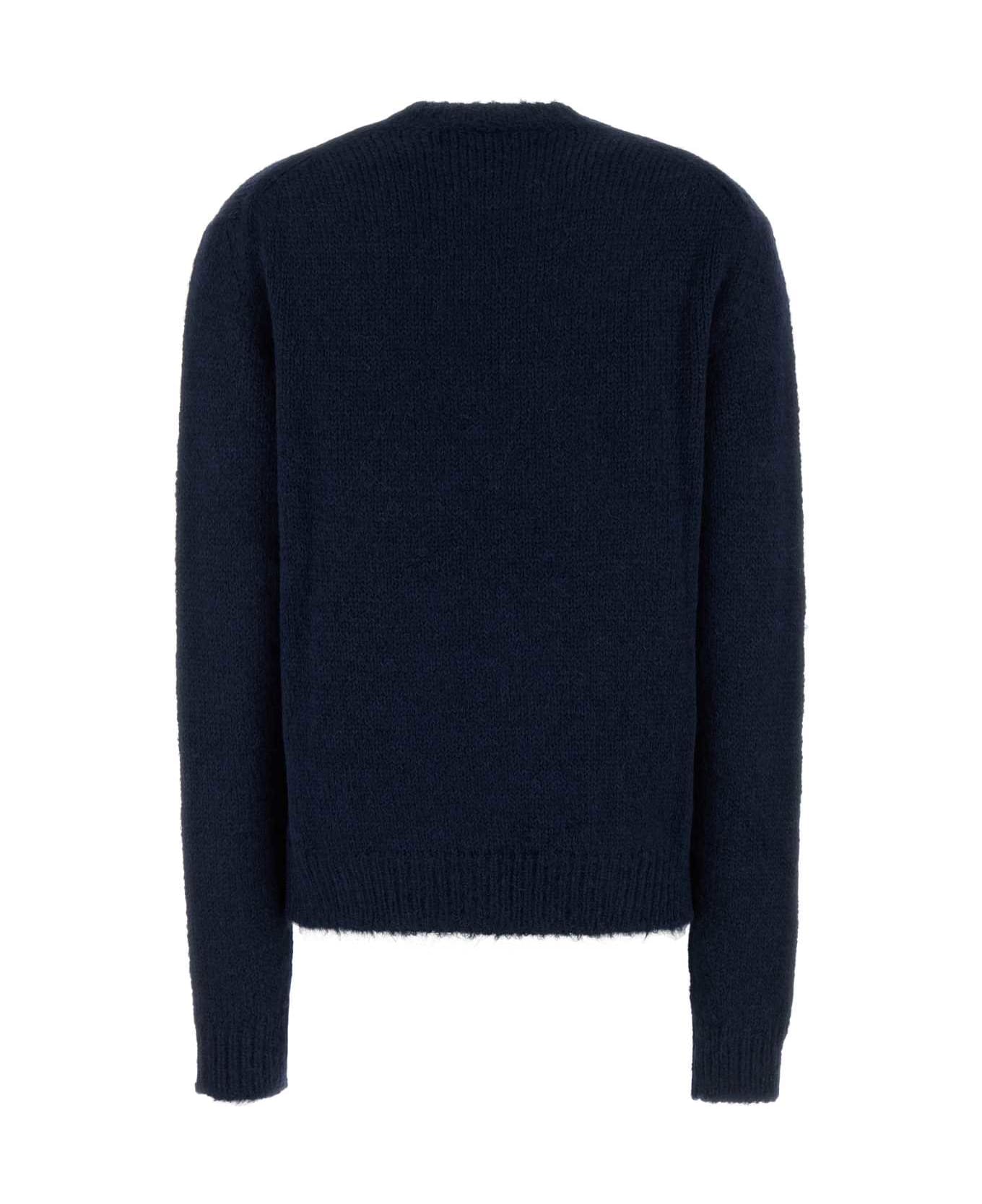 Jil Sander Navy Blue Alpaca Blend Oversize Sweater - VIOLET NIGHT