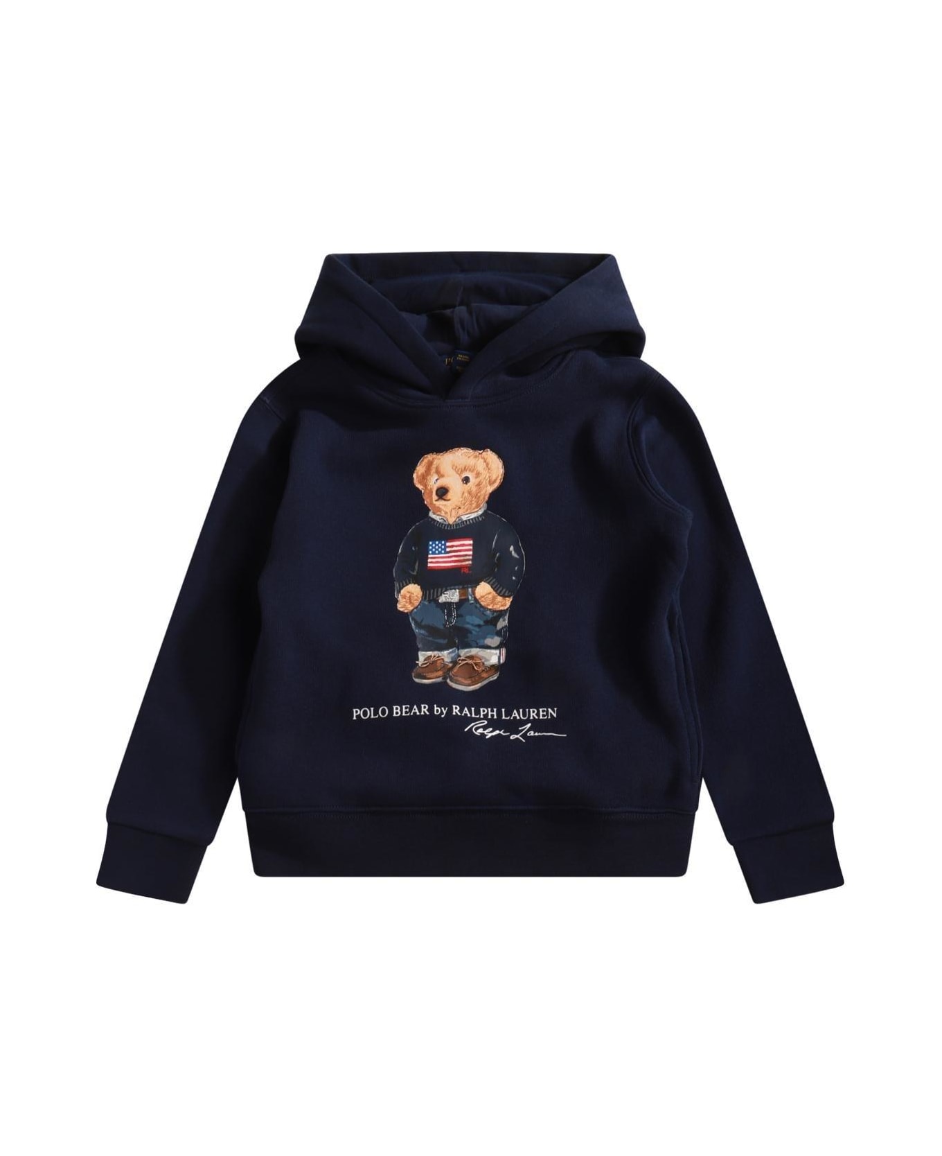 Polo Ralph Lauren Polo Bear Printed Long-sleeved Hoodie - Cruise Navy