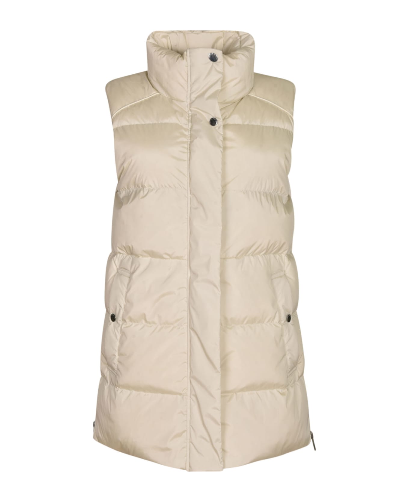 Woolrich Concealed Padded Long Gilet - Cream