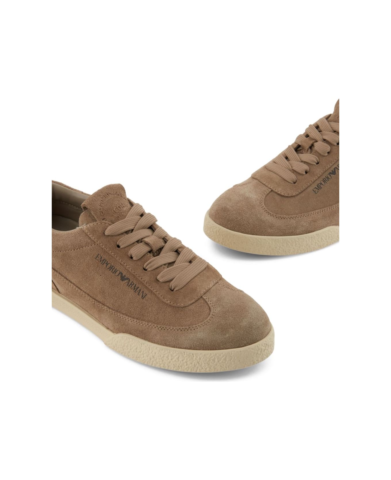 Emporio Armani Suede Leather Sneakers - Brown