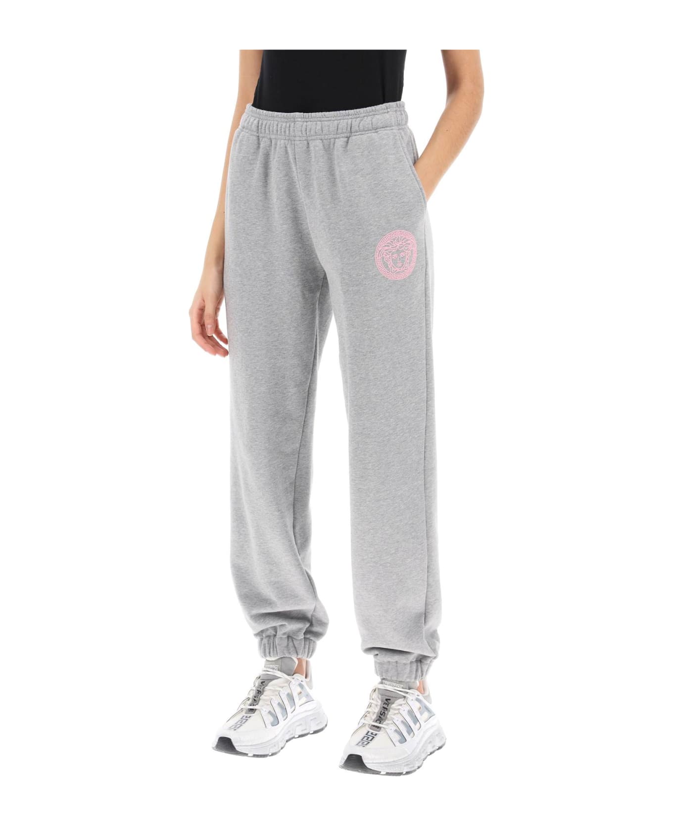 Versace Medusa Joggers - GREY MELANGE PALE PINK