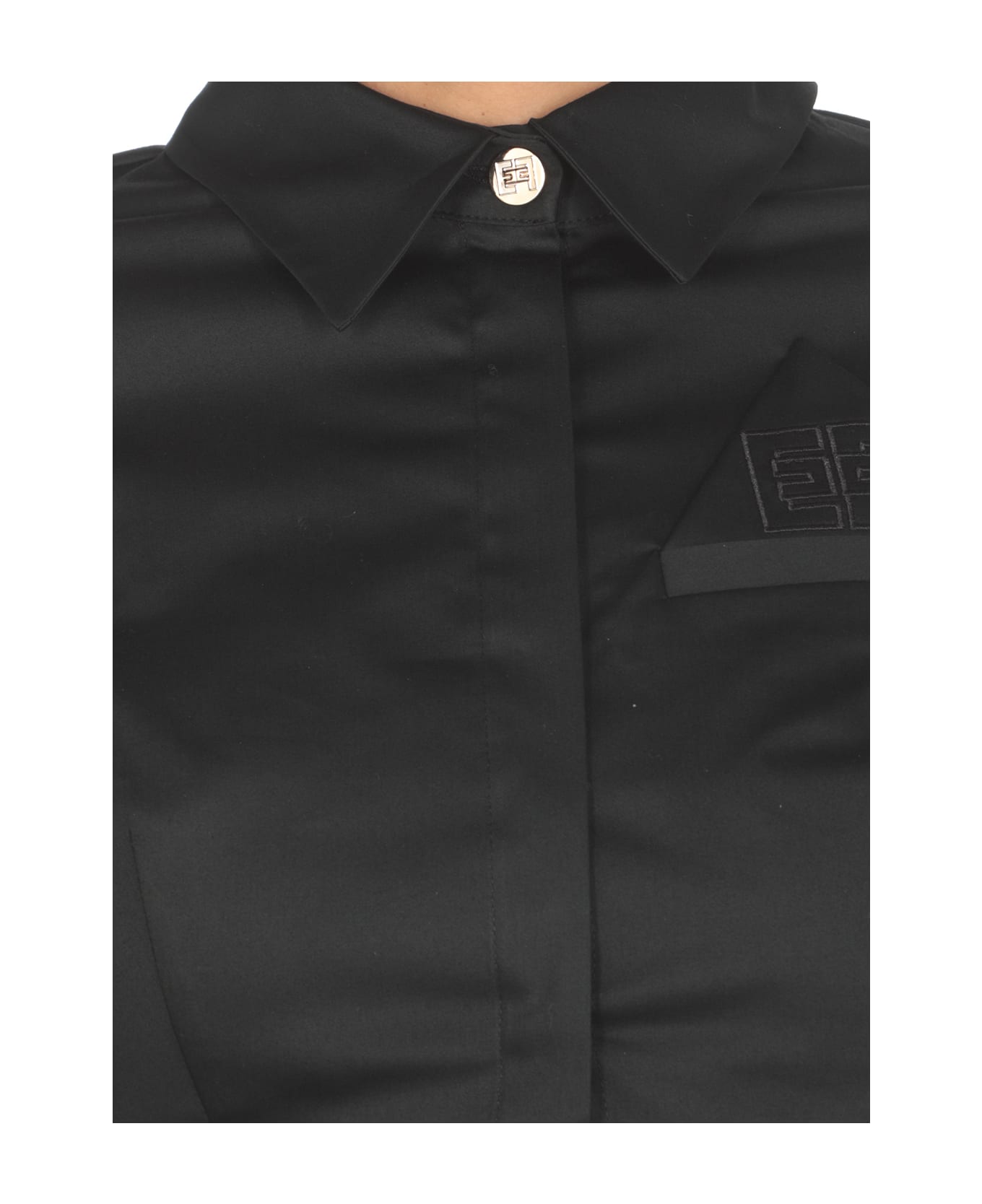 Elisabetta Franchi Cotton Shirt - Black シャツ