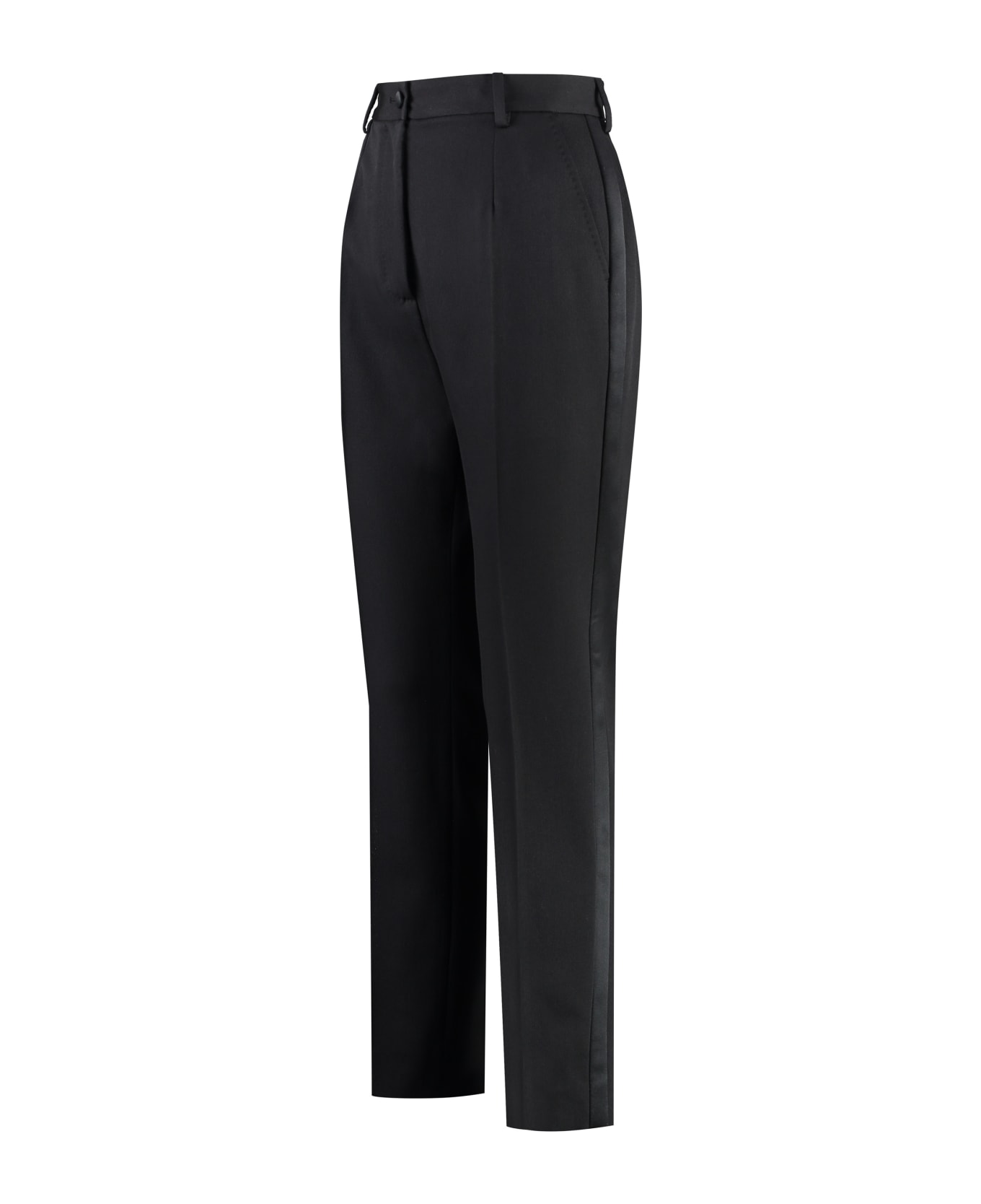 Dolce & Gabbana Wool Gabardine Trousers - NERO