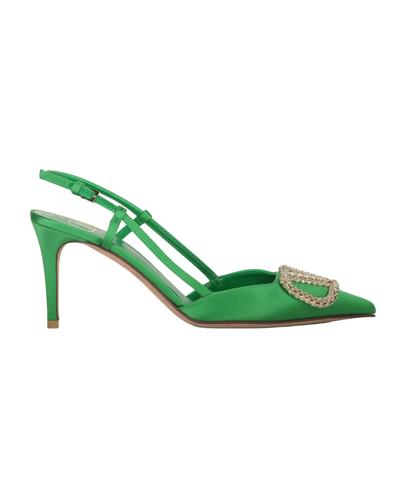 Valentino Garavani Elegant And Refined Green Heeled Shoes - green