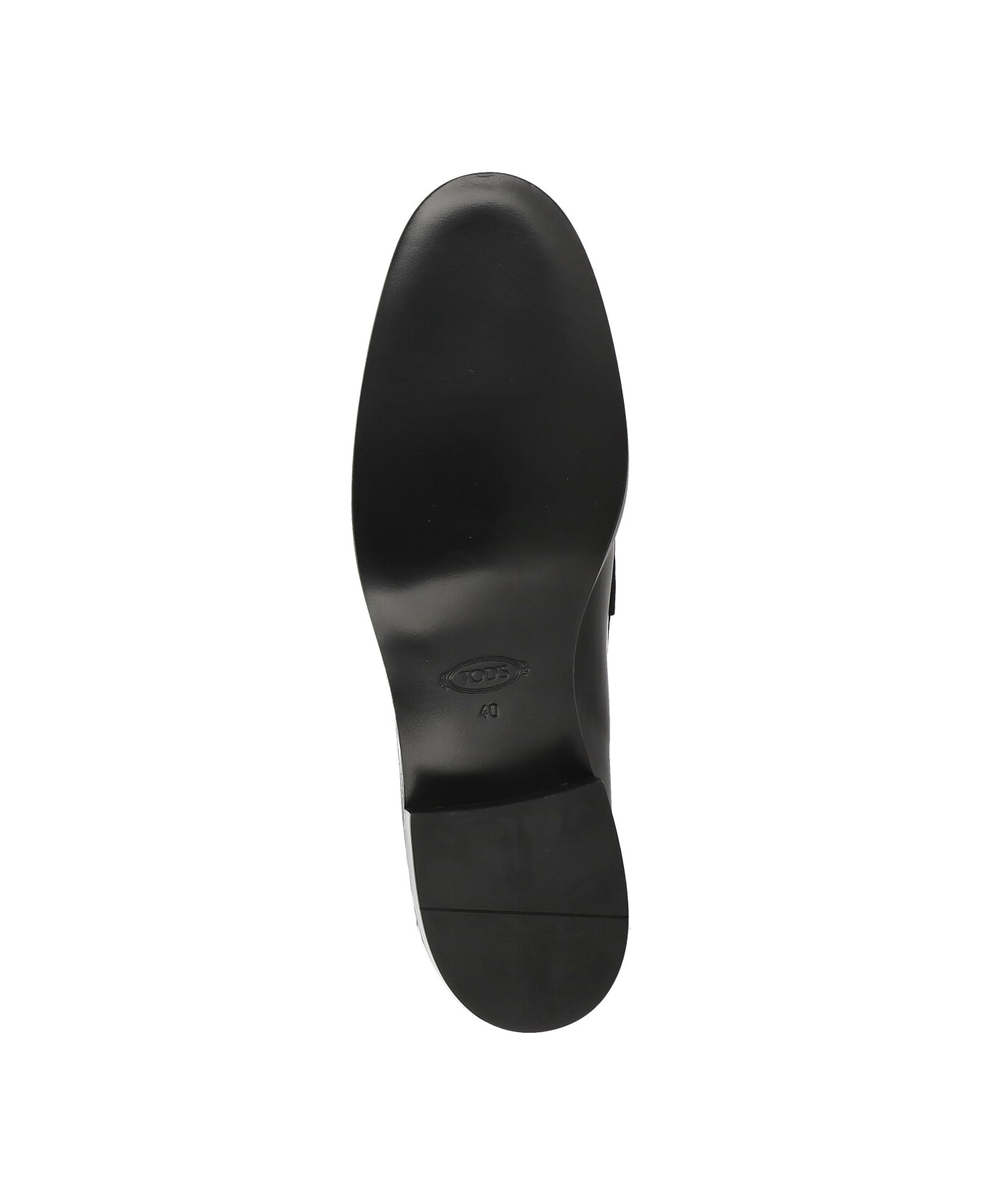 Tod's Leather Loafers With Heel - Black