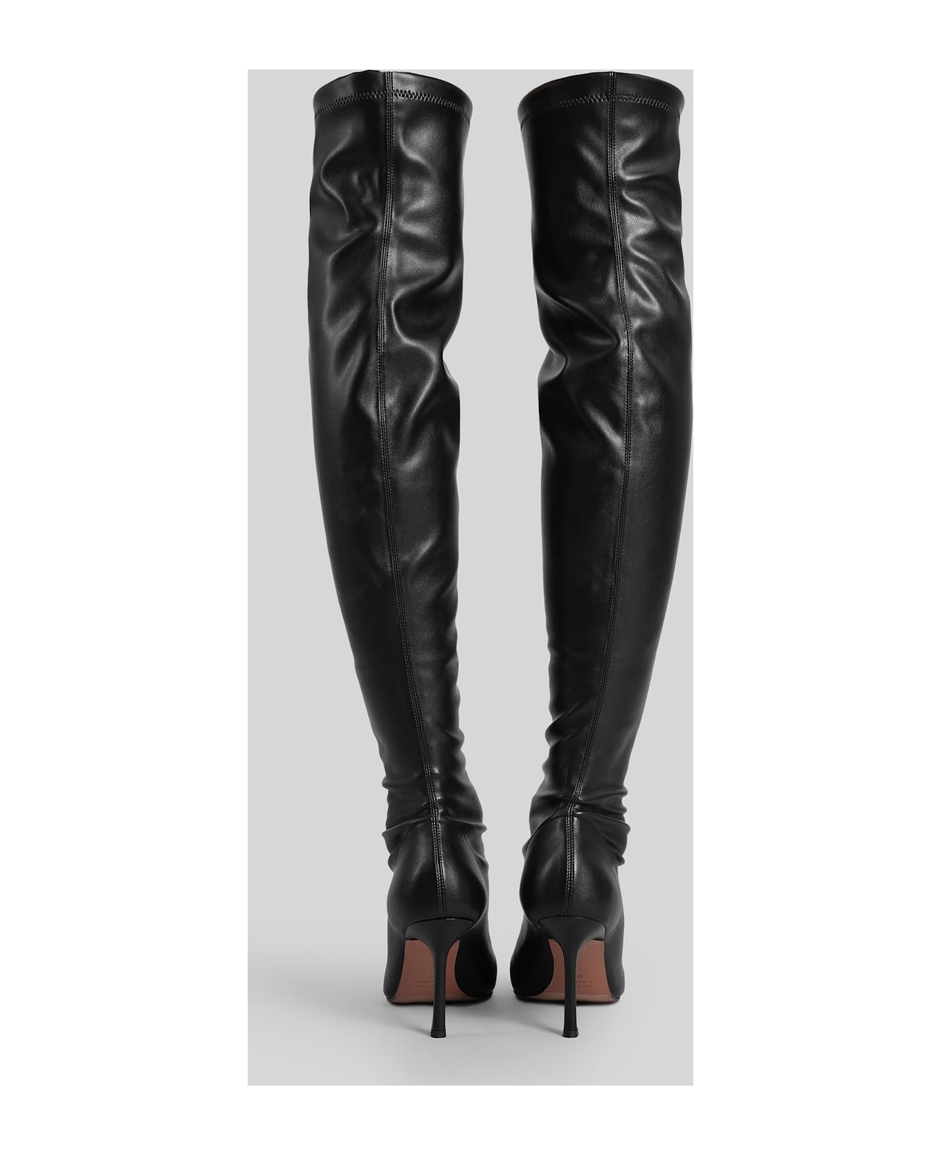 Aldo Castagna Marlene High Heels Boots In Black Leather - black